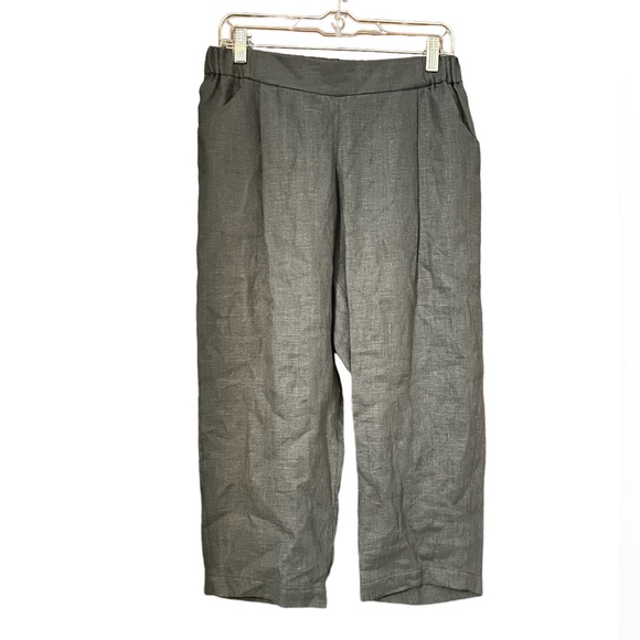 Otto Finn Jane Wide Leg Cropped Linen Pants Size M - Picture 1 of 4
